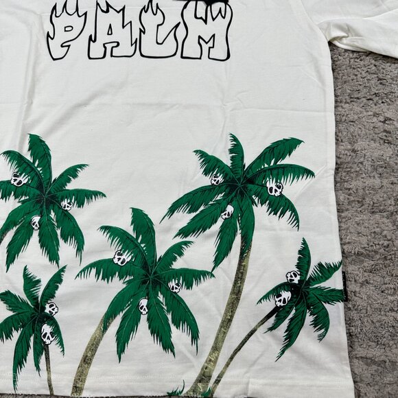 Palm Angels Skull Tree Island White T-Shirt Men’s Large - Picture 2 of 4